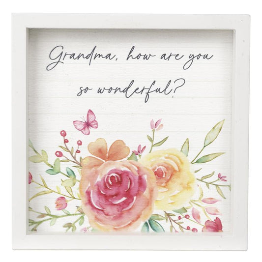 Butterfly Wishes Grandma 6x6 Framed Sign Wall Décor Blossom Bucket   