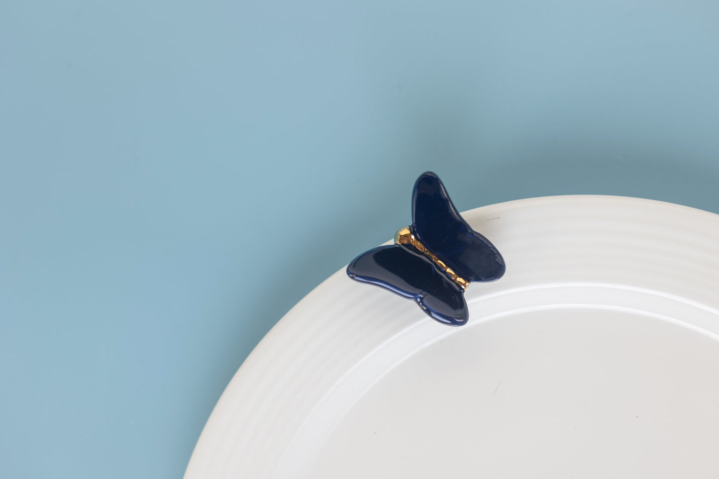 Presale Signed Melamine Square Sectioned Platter with Limited Edition Blue Butterfly Mini PRE-SALE Nora Fleming   