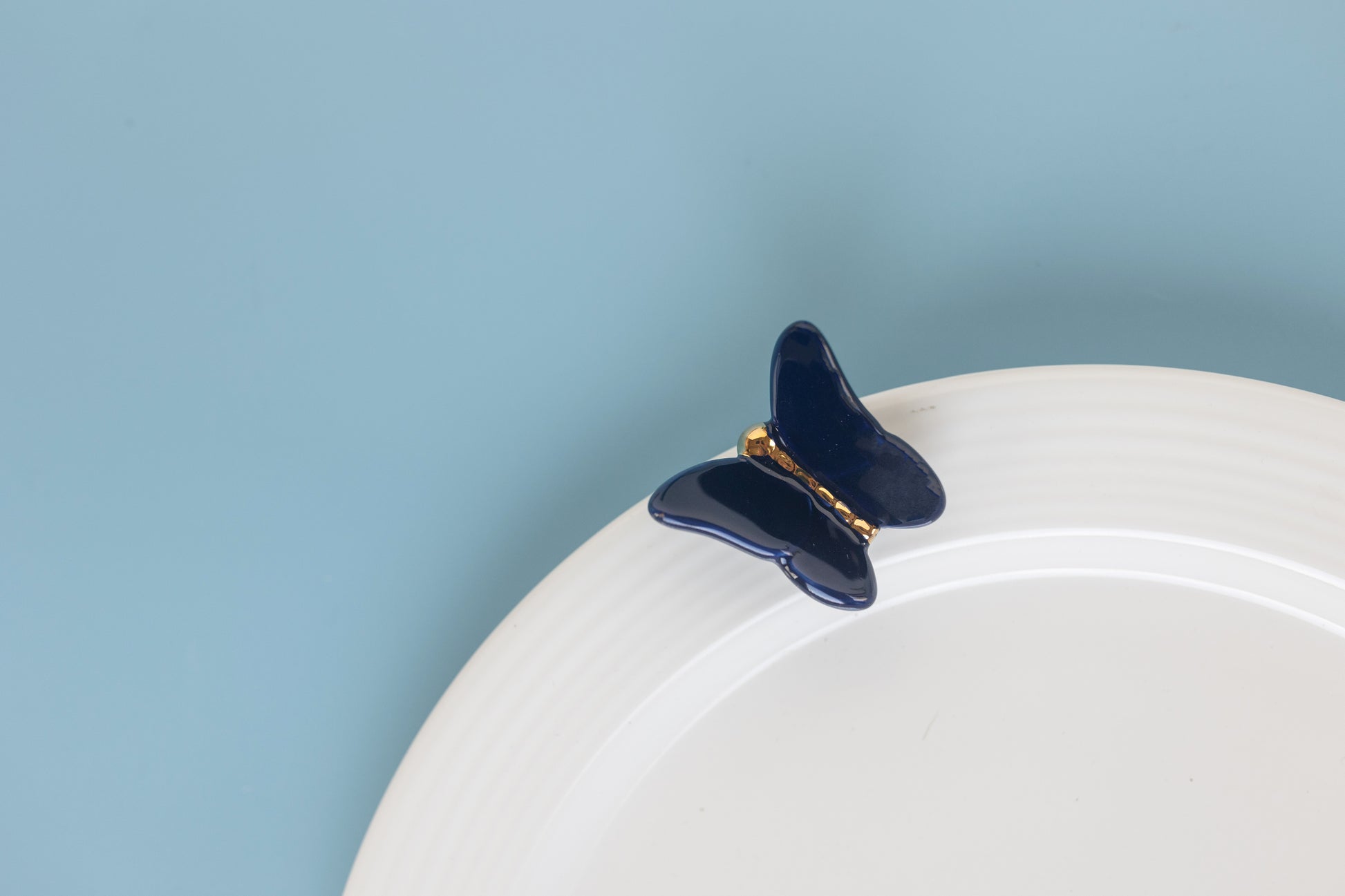 Presale Signed Melamine Guest Towel Holder with Limited Edition Blue Butterfly Mini PRE-SALE Nora Fleming   