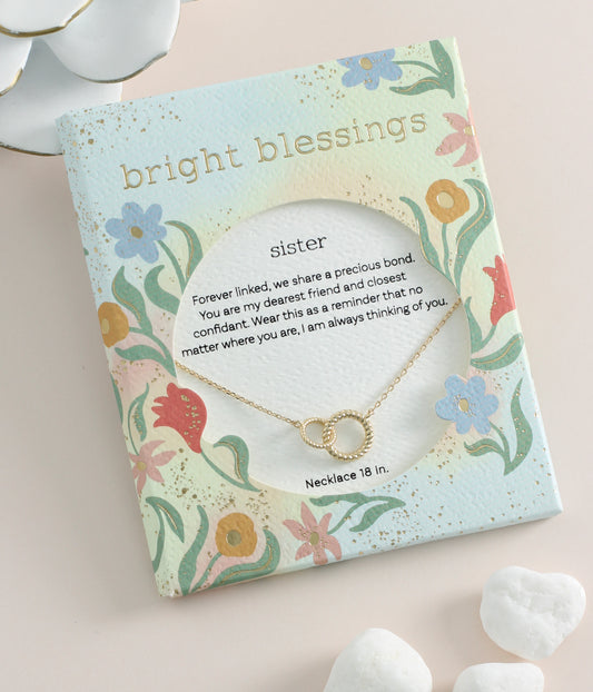 Bright Blessings Sister Gold Necklace Jewelry Periwinkle   