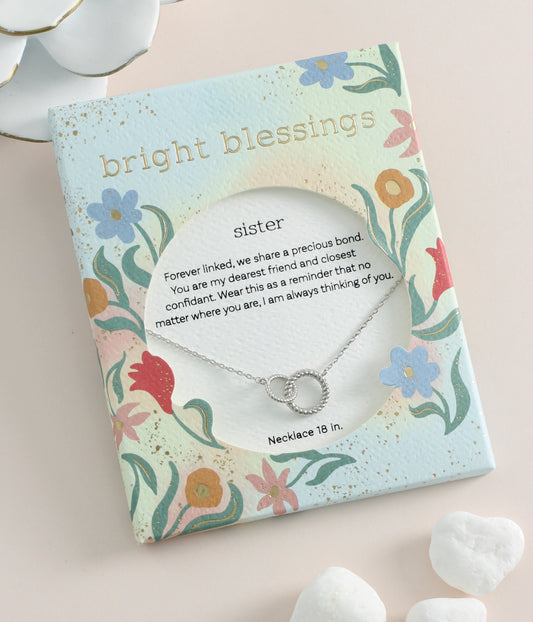Bright Blessings Sister Silver Necklace Jewelry Periwinkle   