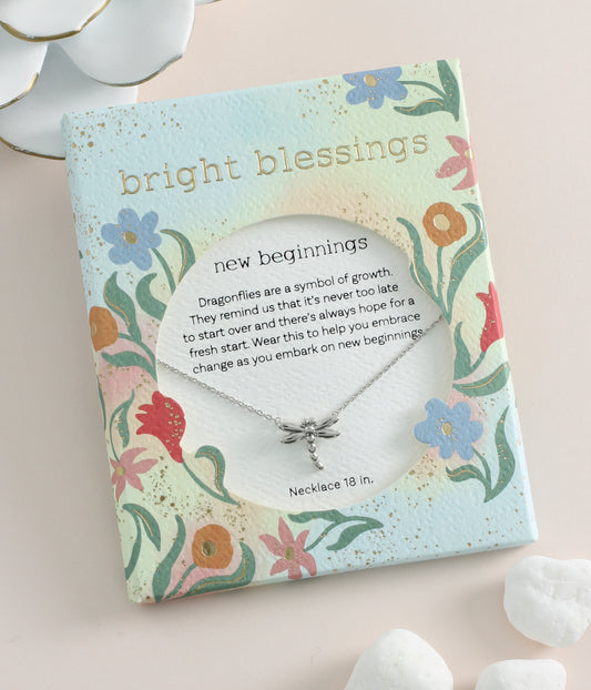 Bright Blessings New Beginnings Silver Dragonfly Necklace Jewelry Periwinkle   