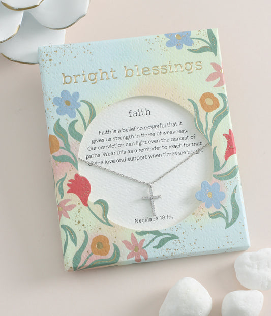 Bright Blessings Cross Faith Silver Necklace Jewelry Periwinkle   