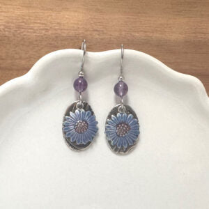 Cornflower Earrings Jewelry Silver Forest   