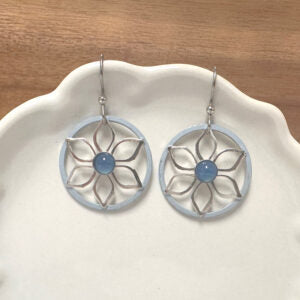 Flower Earrings Jewelry Silver Forest   