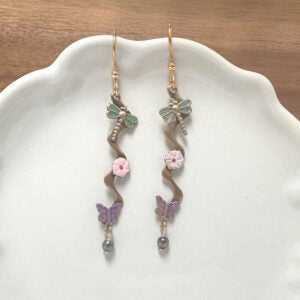 Butterfly & Dragonfly Earrings Jewelry Silver Forest   