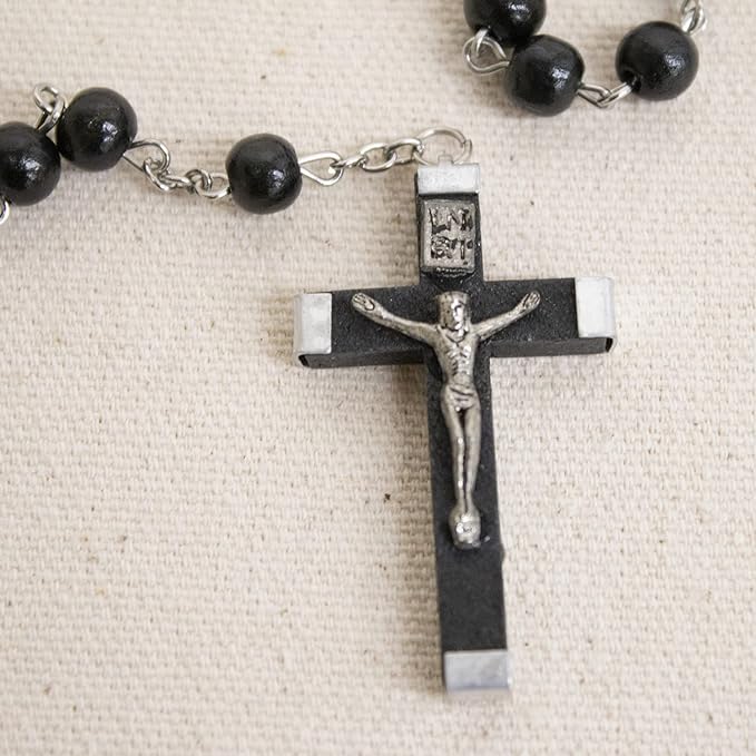 Black Beaded Rosary Rosary Abbey & CA Gift   