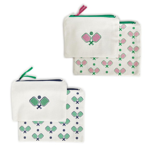 Pickleball Set of 2 Multipurpose Pouches  Two's Company   