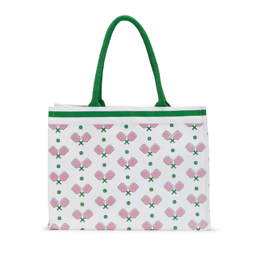 Pickleball Tote  Two's Company Pink/Green  