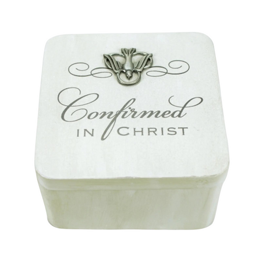 Confirmed in Christ White Trinket Box  Abbey & CA Gift   