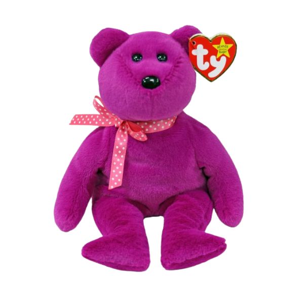 Magenta II Bear Beanie Baby Little Green Apple