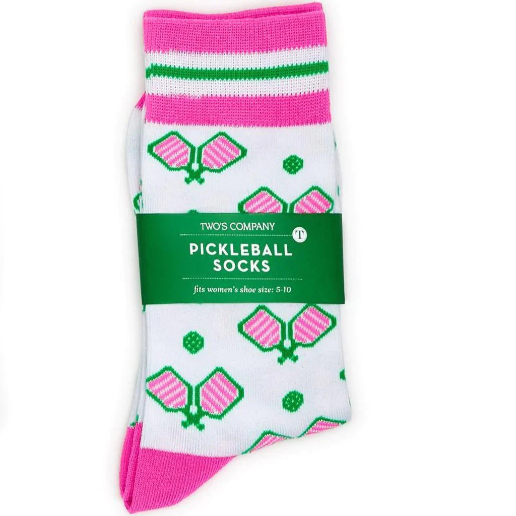 Pickleball Socks  Two's Company Pink/Green  