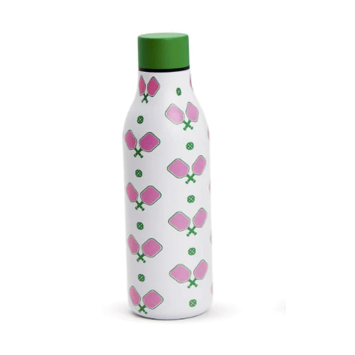 Pickleball Water Bottle  Two's Company Pink/Green  