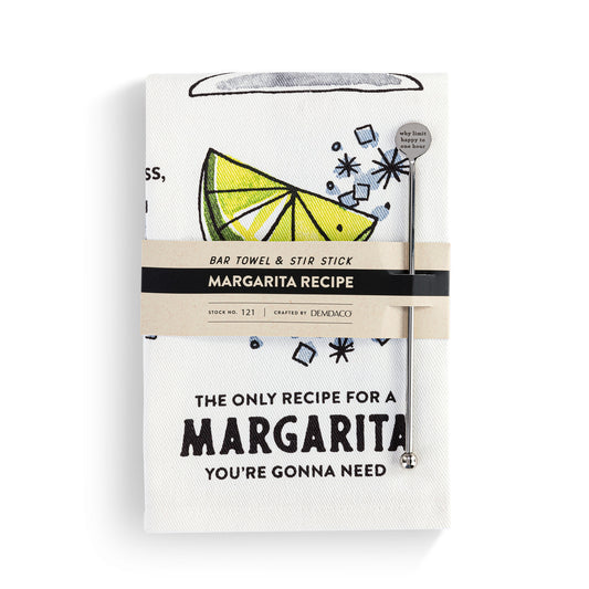 Margarita Cotton Twill Kitchen Towel & Stir Stick Set  Demdaco   