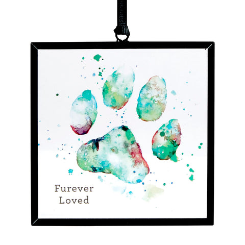 Teal Paw Print Suncatcher Demdaco