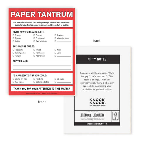 Paper Tantrum Nifty Note Pad  Knock Knock   