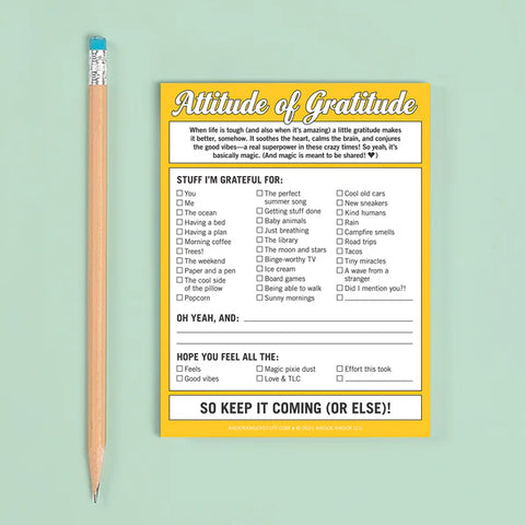 Attitude Of Gratitude  Nifty Note Pad  Knock Knock   