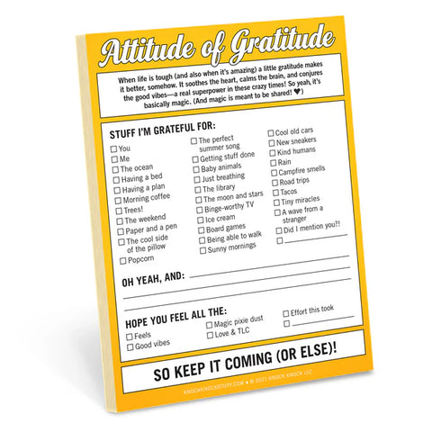 Attitude Of Gratitude  Nifty Note Pad  Knock Knock   