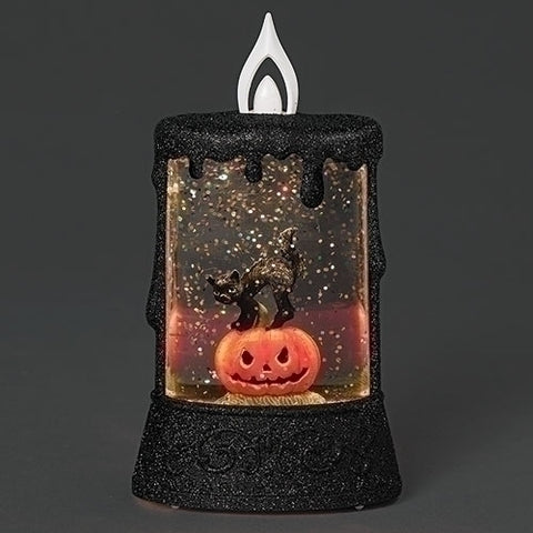 Lighted Mini Candle with Halloween Cat Lantern Roman Inc.   