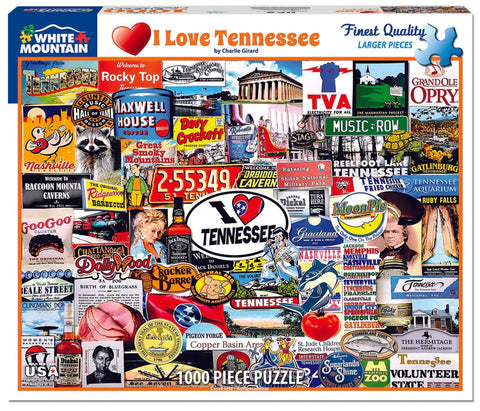 I Love Tennessee - 1000 Piece Jigsaw Puzzle White Mountain
