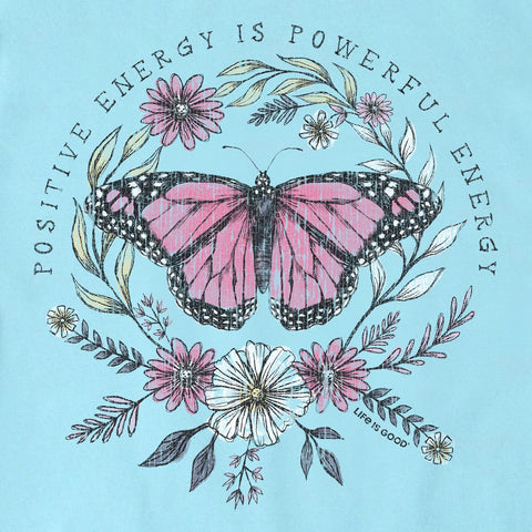 Women's Positive Powerful Energy Butterfly Short Sleeve Crusher Vee