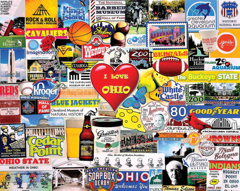 I Love Ohio - 1000 Piece Jigsaw Puzzle White Mountain