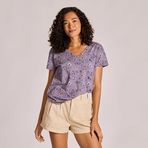 Women's Butterfly Garden Pattern Crusher-LITE Easy Vee