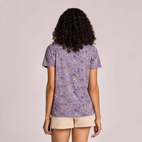 Women's Butterfly Garden Pattern Crusher-LITE Easy Vee