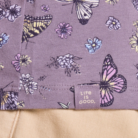 Women's Butterfly Garden Pattern Crusher-LITE Easy Vee