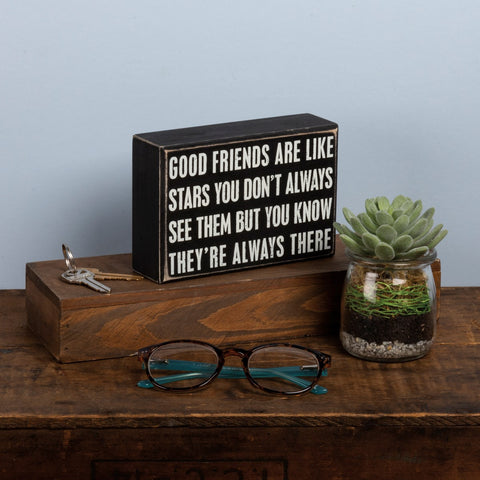 Good Friends Box Sign - Wooden Box Sign  Primitives By Kathy   