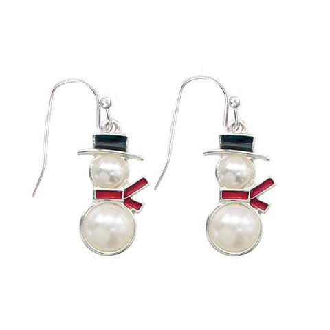 Pearl Snowmen Earrings Earrings Periwinkle   