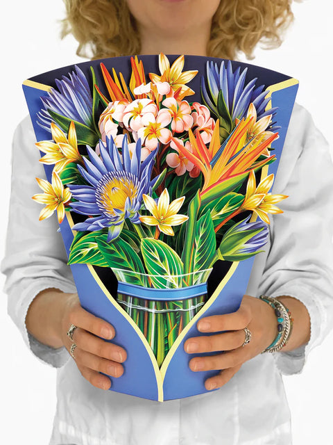 Tropical Bloom Life-Sized Pop-UP Flower Bouquet Greeting Card Freshcut Paper   