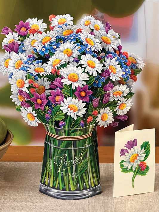 Field of Daisies Life-Sized Pop-Up Flower Bouquet Greeting Card Freshcut Paper   