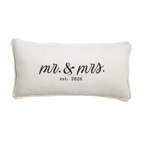 Mr. & Mrs. 2026 Lumbar Pillow Mud Pie