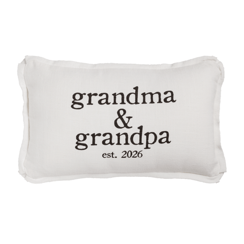 Grandparent Est. 2026 Pillow Mud Pie