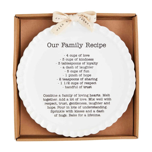 Family Recipe Plate Serving Platter Mud Pie   