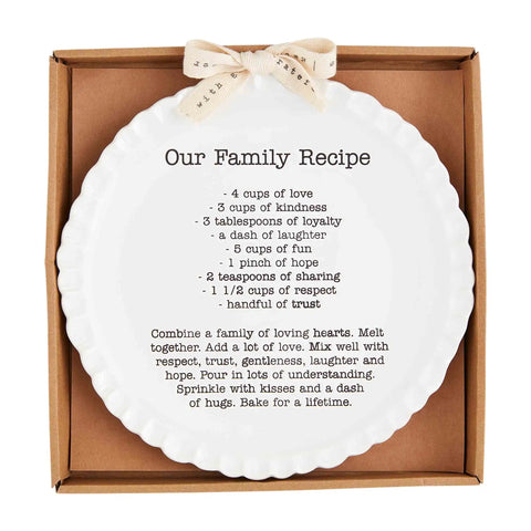 Family Recipe Plate Serving Platter Mud Pie   