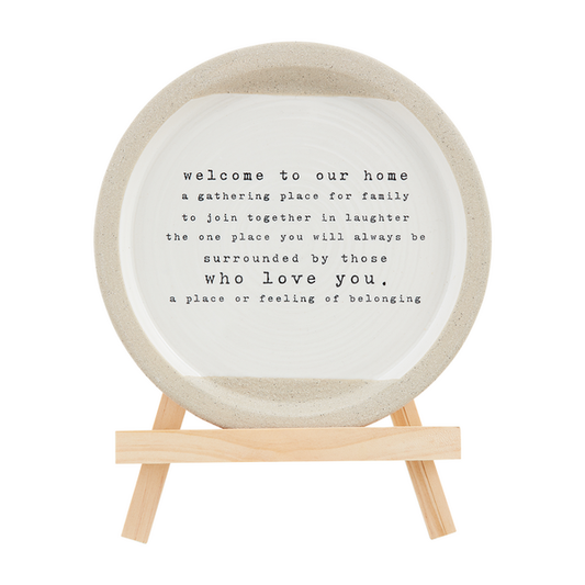 Welcome Plate with Easel Plate Mud Pie   