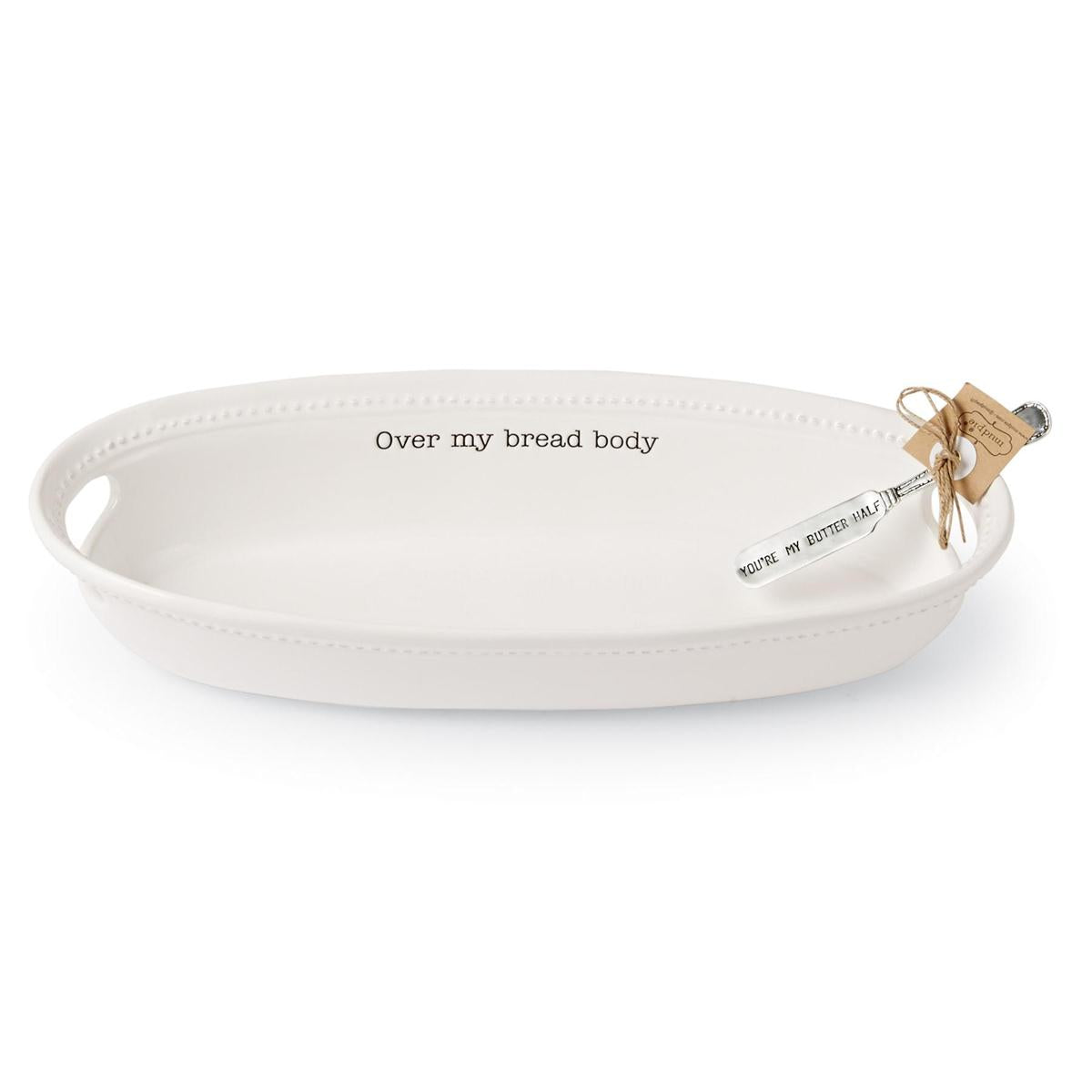 Over My Bread Body Serving Set Tray Mud Pie   