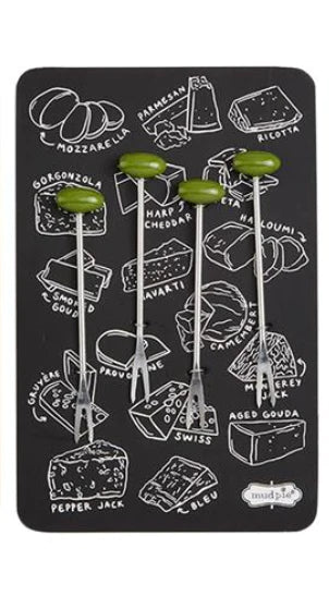 Cheese Accessory Sets Kitchen and Dining Mud Pie Olive Tongs and Pick Set  