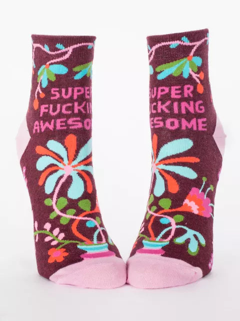 Super F@cking Awesome Women's Ankle Socks by Blue Q Socks Blue Q   