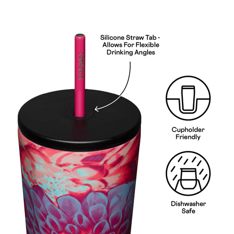 24 Oz. Cold Cup by Corkcicle in Dopamine Floral Insulated Tumbler Corkcicle   