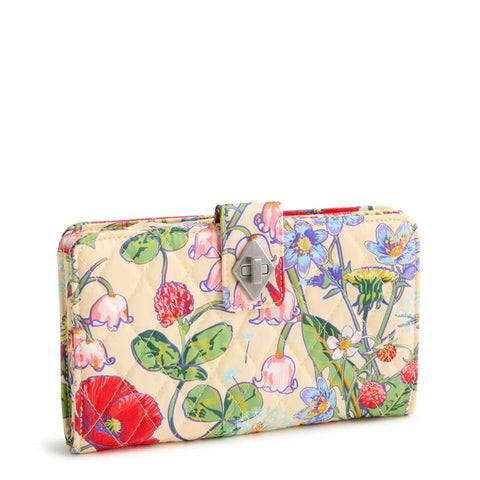 Turnlock Wallet - 
All The Pretty Wildflowers In Premium Cotton