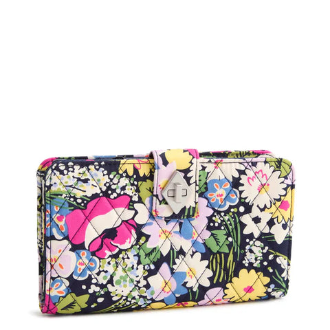 Poppy Fields Turnlock Wallet in Premium Cotton