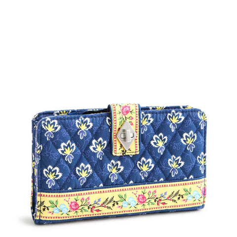 Turnlock Wallet - 
Maison Blue In Premium Cotton