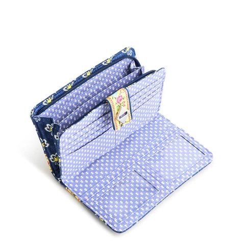 Turnlock Wallet - 
Maison Blue In Premium Cotton