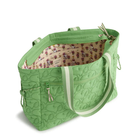 Peanuts Hathaway Tote in Fluorite Green Snoopy in Featherweight Vera Bradley