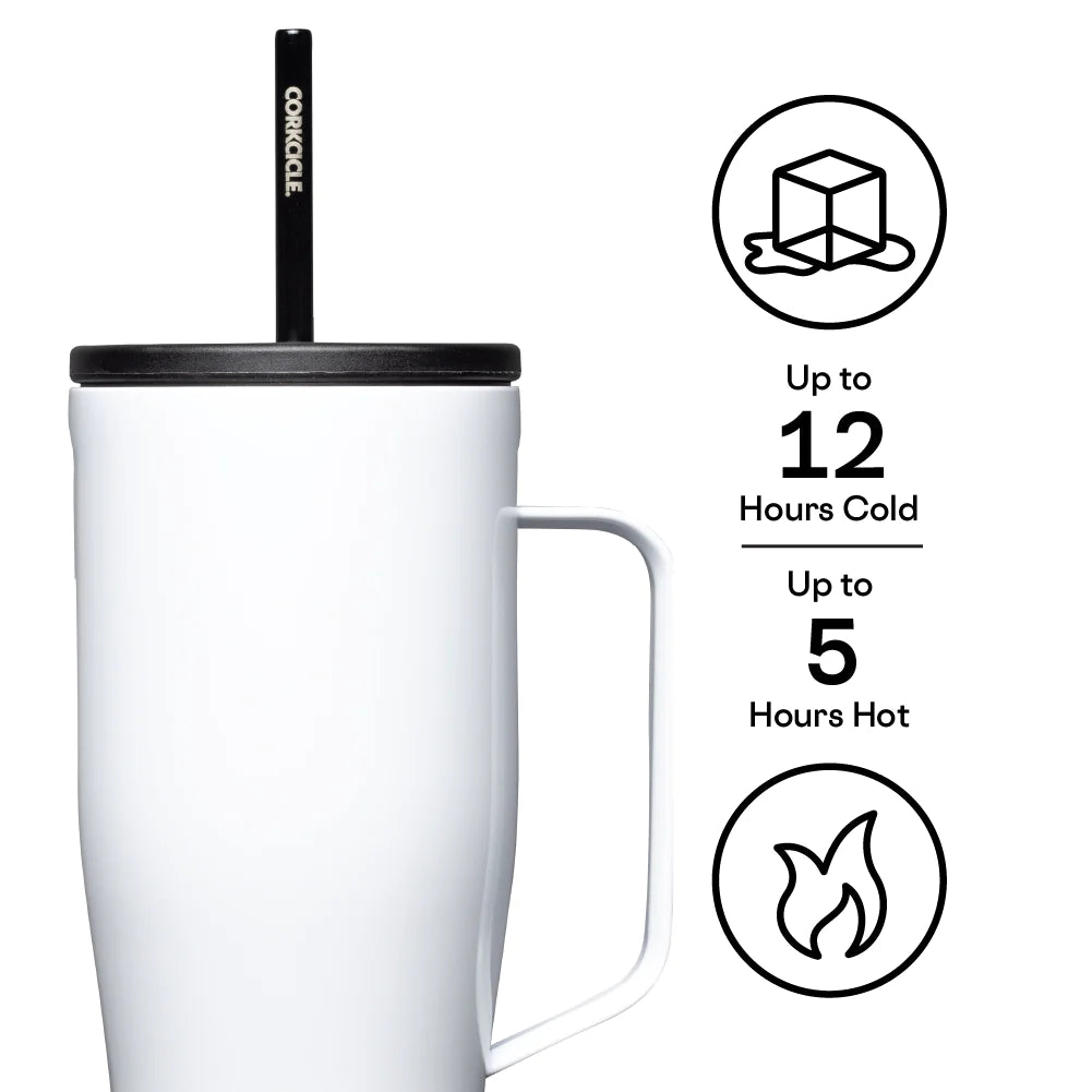 30 Oz. Cold Cup by Corkcicle in Gloss White Insulated Tumbler Corkcicle   