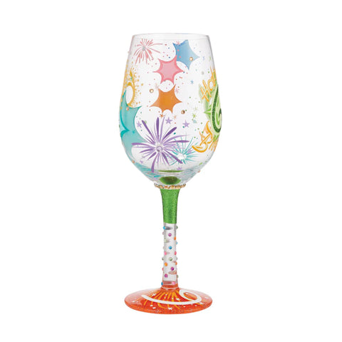 Happy 60th Hand Painted Wine Glass Wine Glass Lolita   