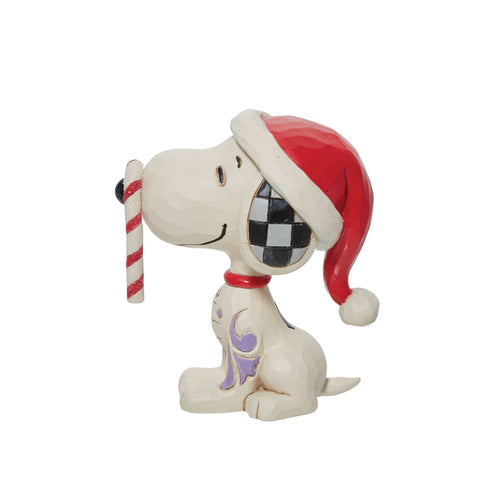 Snoopy Glitter Candy Cane Mini Figurine Jim Shore   